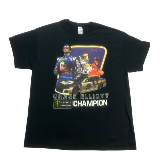 Chase Elliott Shirt Mens XL Black NASCAR Cup Series Champion Racing Short Sleeve - Picture 1 of 9